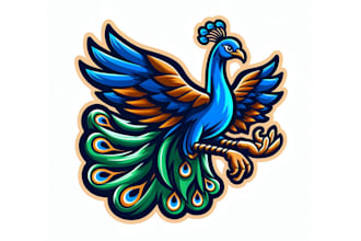 do creative business flying peacock bird mascot logo with creative concepts