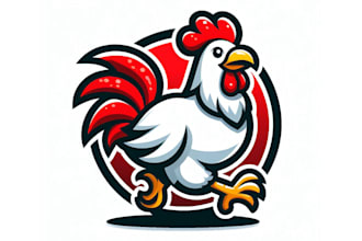 design different hen mascot logo design for your company