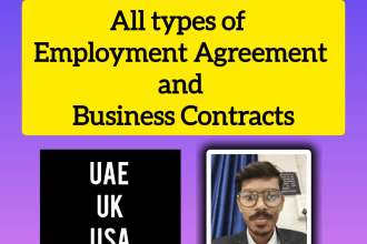 draft employment agreements and custom business contracts uae, UK, USA