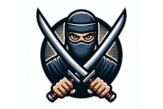 design super ninja swords mascot logo just for you