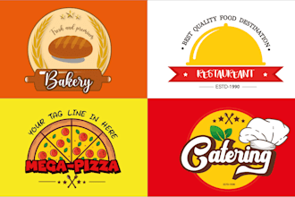 create modern restaurant food BBQ burger cafe pizza bakery coffee shop logo
