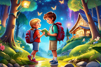illustrate children story book illustration, children story, book illustration