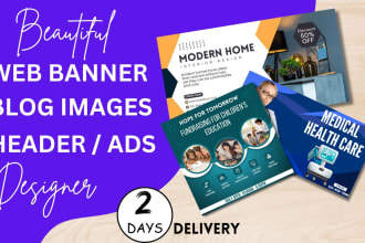 design website banner, header, ads, blog images
