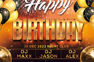 create kids birthday invitation,birthday party flyer design
