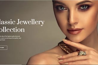 design jewelry website, jewelry shopify store, fashion, beauty website, clothing
