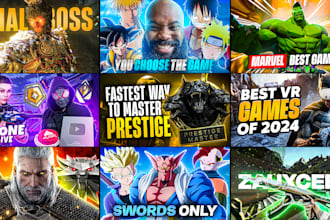 design premium gaming thumbnail for youtube