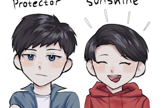 draw your oc otp ship scenario chibi comic webtoon