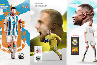 design football matchday poster players and sport events