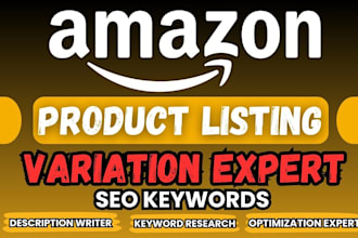 create amazon product listing and variation or fix amazon listing