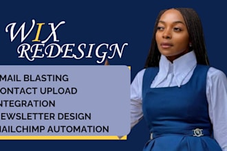 fix, redesign wix email campaign newsletter template design, contact uploading