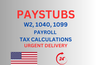 make paystubs payroll w2 1040 and 1099 with all calculations