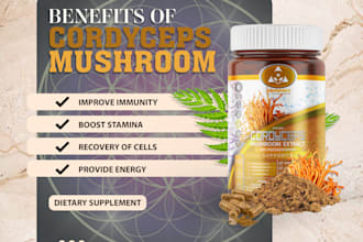design a premium supplement product label packaging