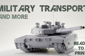 create realistic model of military transport for 3d printing