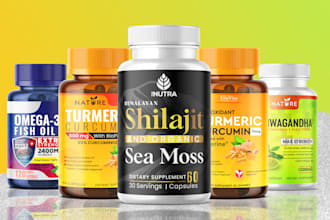 product label, supplement label with packaging design