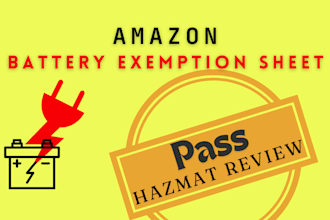 prepare battery exemption sheet for amazon hazmat