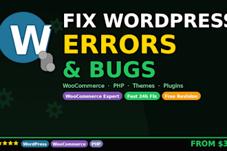 create,debug, fix, redesign wordpress theme bug,error,issues