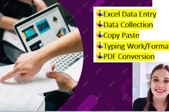 do data entry typing work job, copy paste, excel data entry