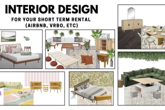 create an interior design for your airbnb, vrbo, str