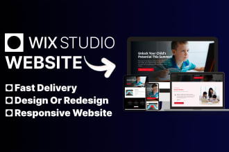 create wix studio website design or wix studio website redesign