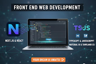 do frontend dev with reactjs, nextjs, typescript, pixel perfect UI
