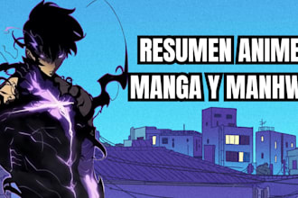 write anime, manga and manhwa recap for your video in spanish