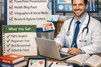 write medical content, blog posts, and website content