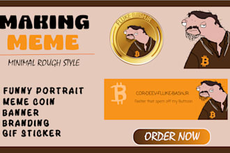 crypto meme art, twitter banner, cartoon character, meme coin