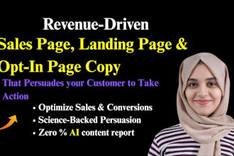 do copywriting for all landing page,sales page opt in page and SEO sales funnel