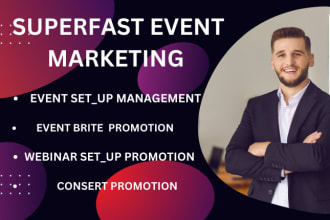 eventbrite setup, event promotion and event management, facebook event