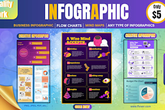 create infographic flowcharts or diagrams within 24 hours