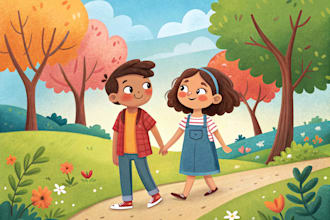 draw background character logo and friendship portrait