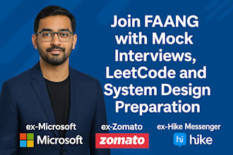 help you get hired at faang mock interviews, dsa leetcode and system design prep