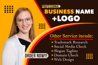 create catchy business name, logo design, slogan and web design for your brand