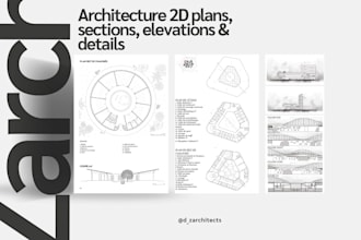 draw professional architecture 2d plans, sections and elevations