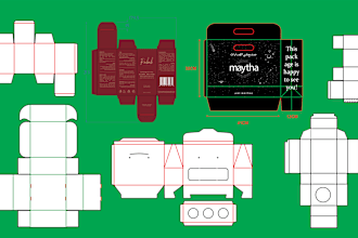 create unique shopping and paper bag dieline and mockup design for packaging