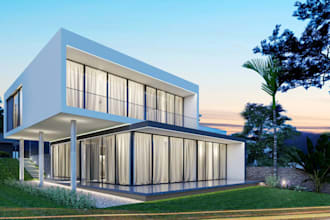 3d construction and rendering of the houses exterior