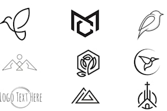 design simple, unique, abstract line art logo