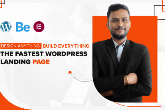 do dynamic wordpress landing page design with elementor, betheme
