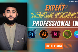 be your expert graphic designer for photoshop, illustrator, canva and corel draw