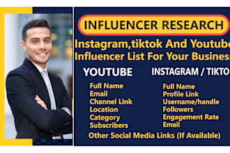 collect best influencer for instagram, youtube, tiktok podcast and email leads