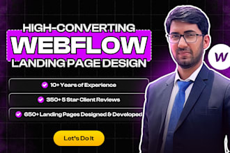 design and develop a cro, highconverting, ai driven webflow landing page