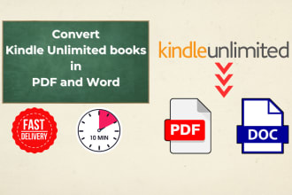 convert kindle unlimited books in PDF and word