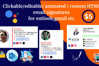design a custom elegant canva email signature for gmail