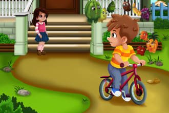 do children story book illustration