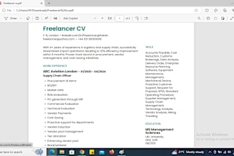 create a winning CV for supply chain, procurement and management professionals