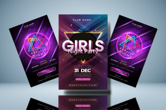 design event flyer for party, sports, concert, dj, food, birthday
