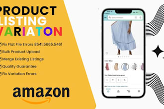 create amazon fba product listing and variation or fix error
