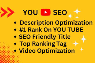 be your youtube video SEO expert for fast ranking