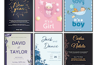 design an invitation cards for your wedding or any other events