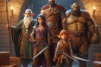 create a custom fantasy dnd party and dnd character